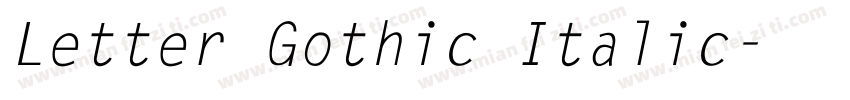 Letter Gothic Italic字体转换